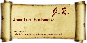 Jamrich Radamesz névjegykártya